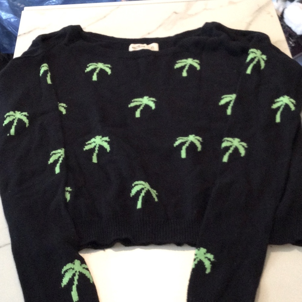 Hollister black crewneck print sweater, XS